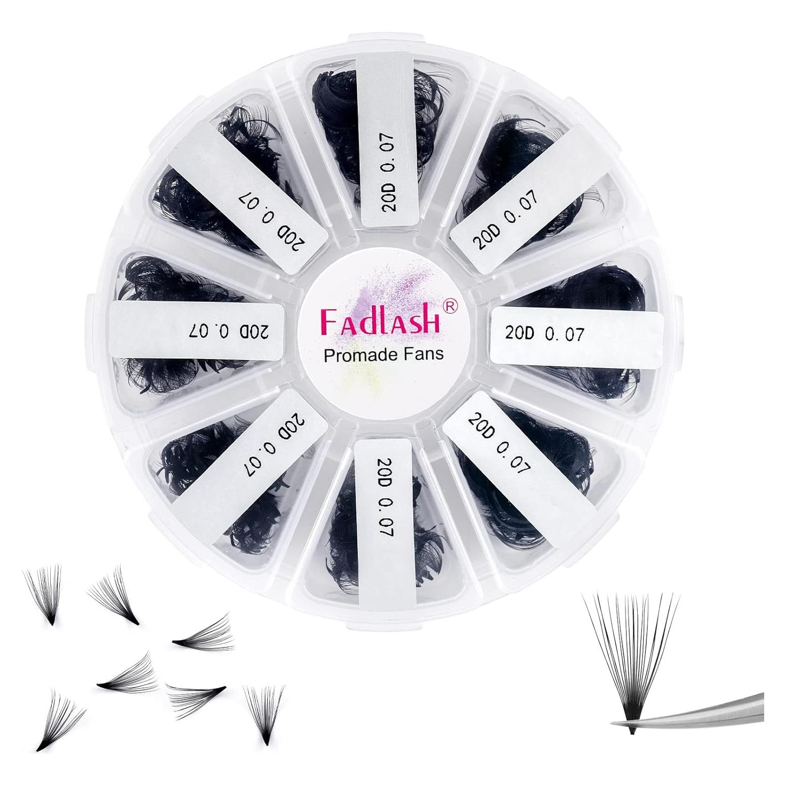 Extensiones de Pestañas 20D FADLASH 1000 Fans Premontados 9-16mm