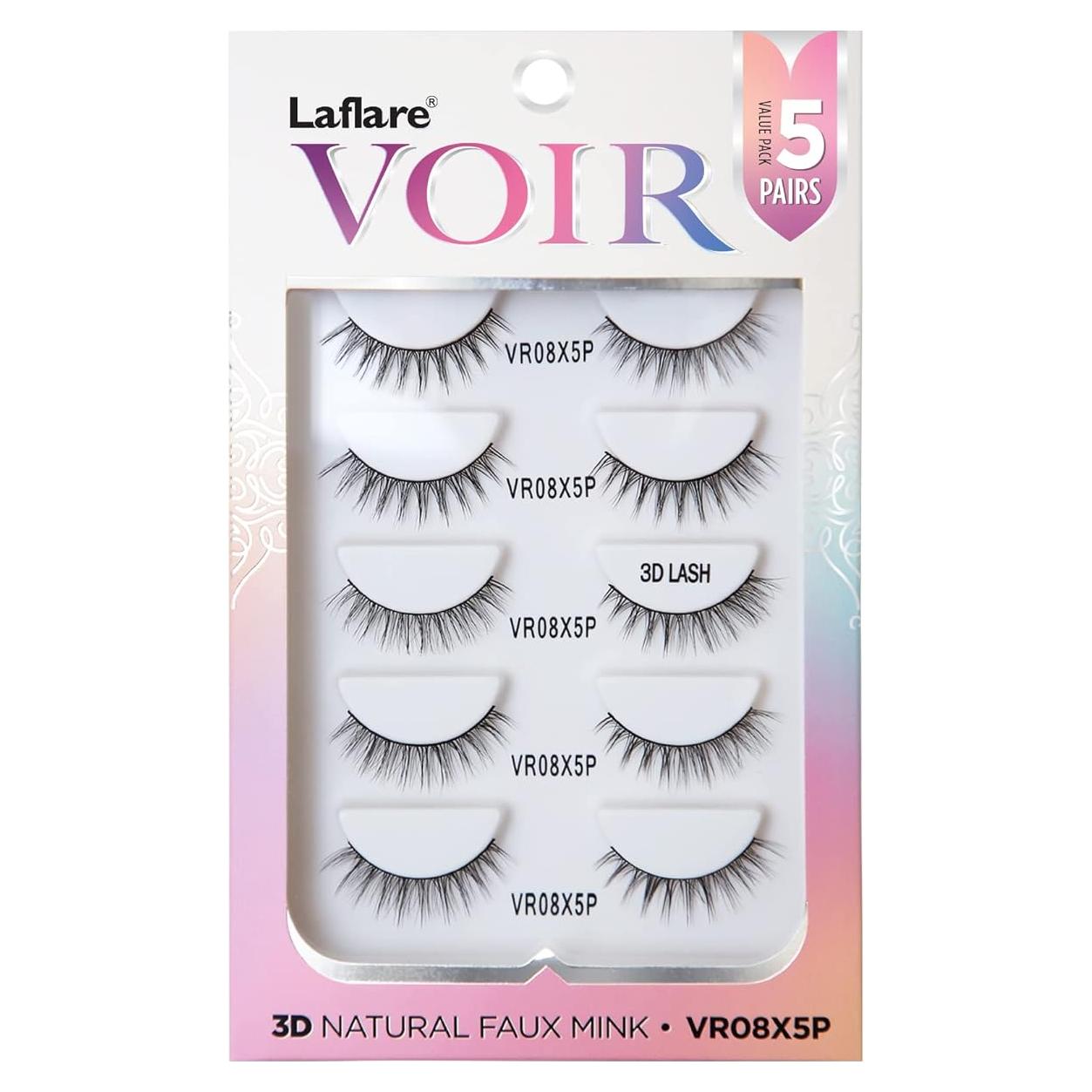 Pestañas Laflare 3D Faux Mink VR08X5P - Ultra Suaves y Reutilizables