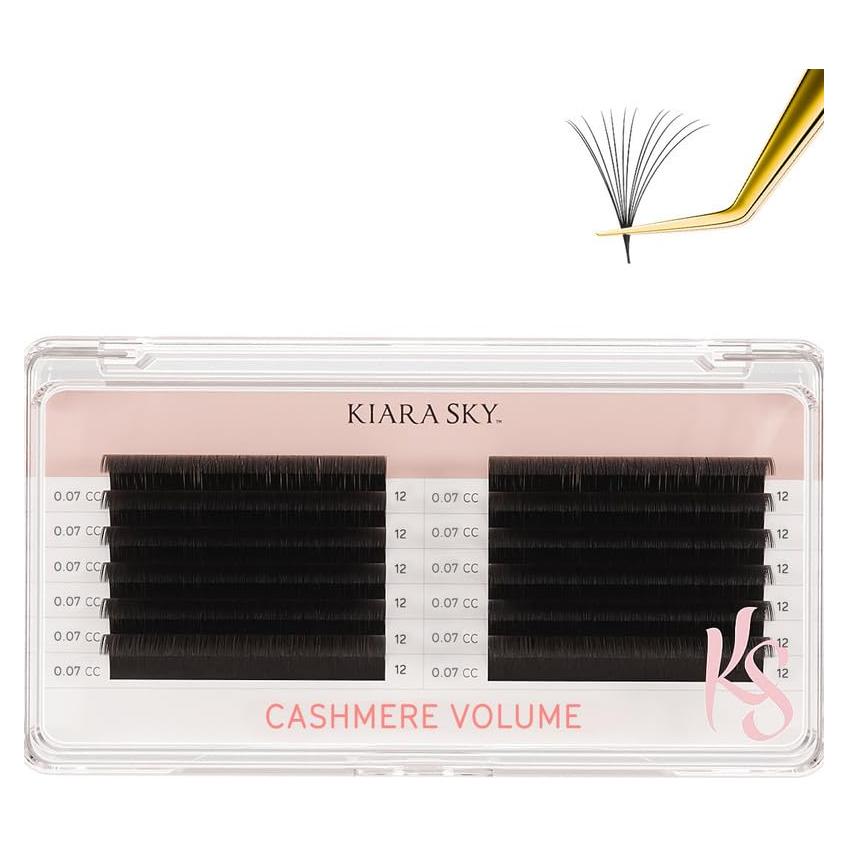 Extensiones de Pestañas de Volumen Kiara Sky 12mm CC - Cachemira Premium