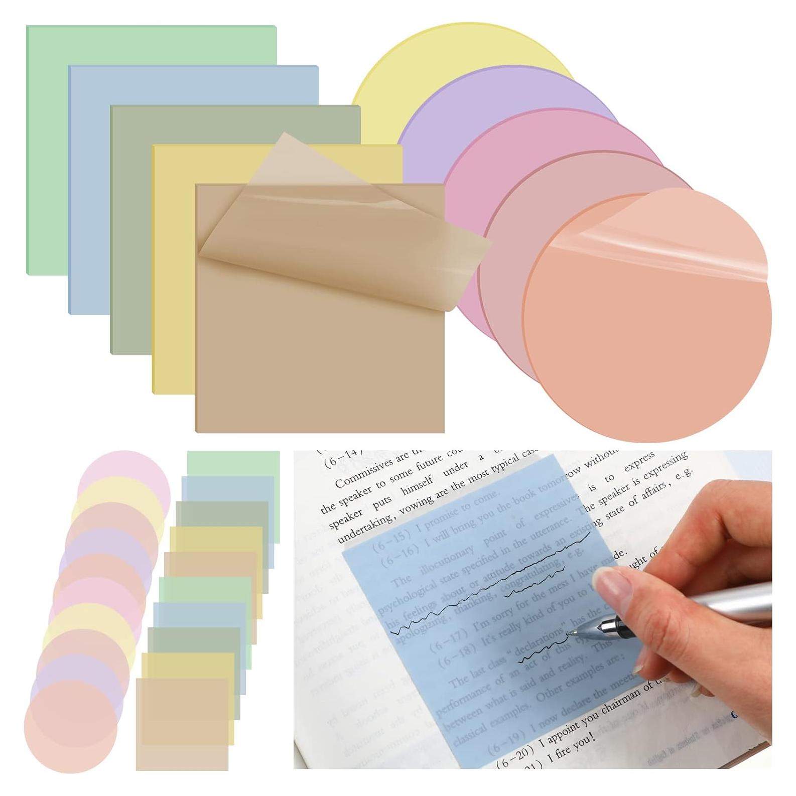 Notas Adhesivas Transparentes Jetec 10 Paquetes 500 Hojas 7.6x7.6cm