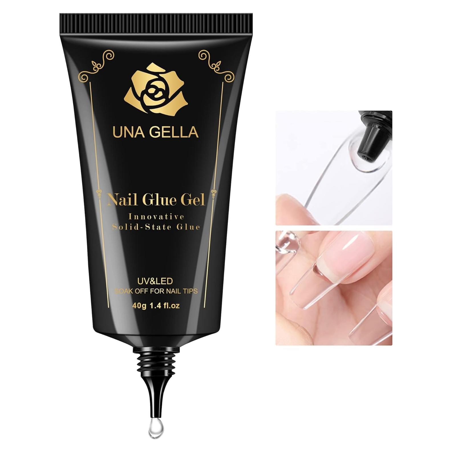 Gel Adhesivo para Uñas UNA GELLA 40ml Tips de Gel Sólido