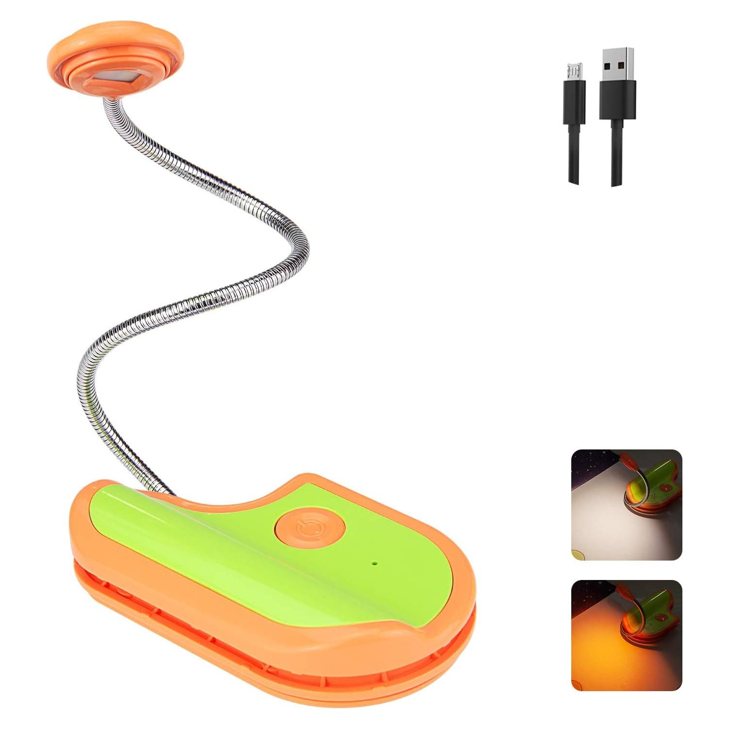 Luz de Lectura Recargable BIGMONAT LED Ámbar y Blanca