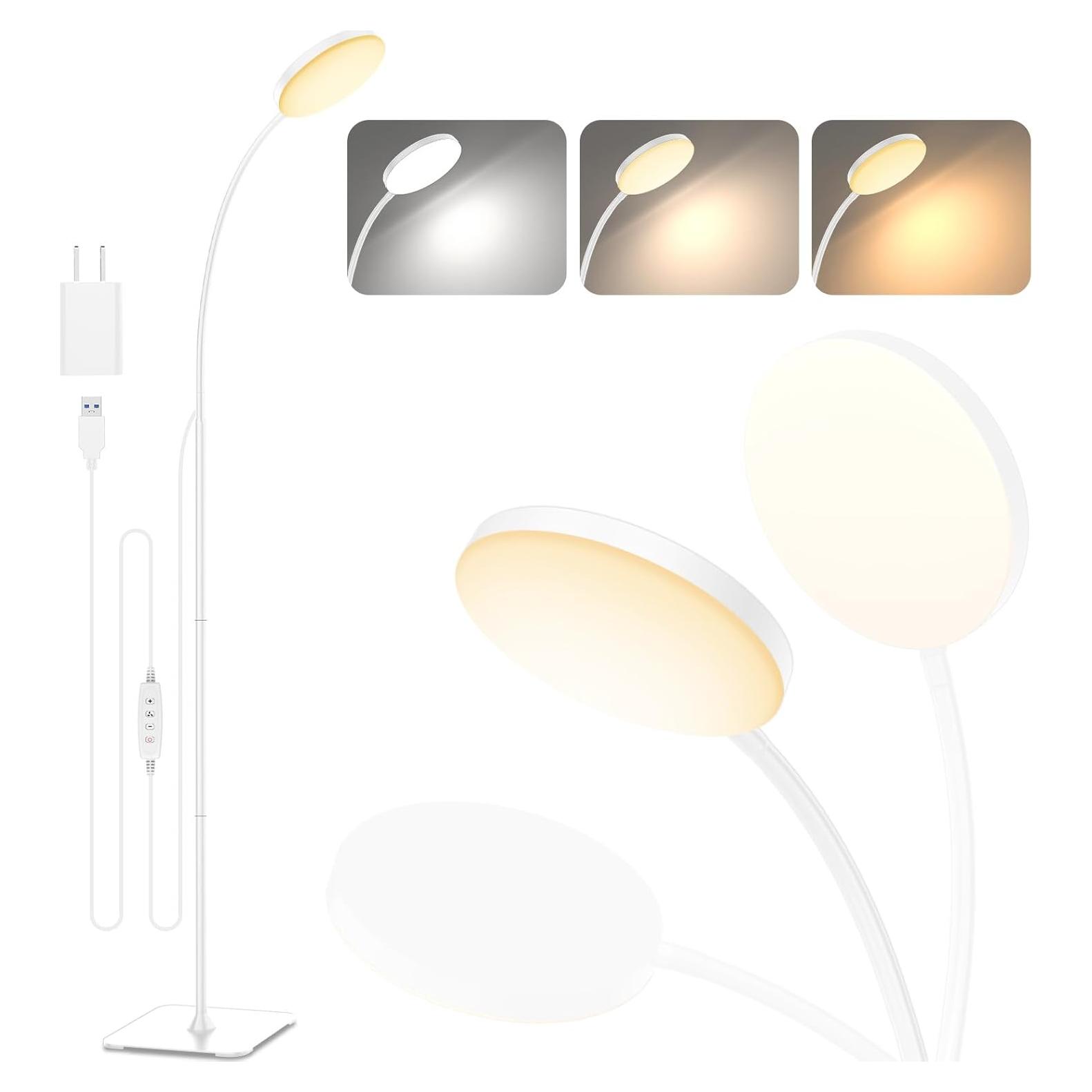 Lámpara de Piso LED Mojimdo 168, 2-en-1 Ajustable USB 10W