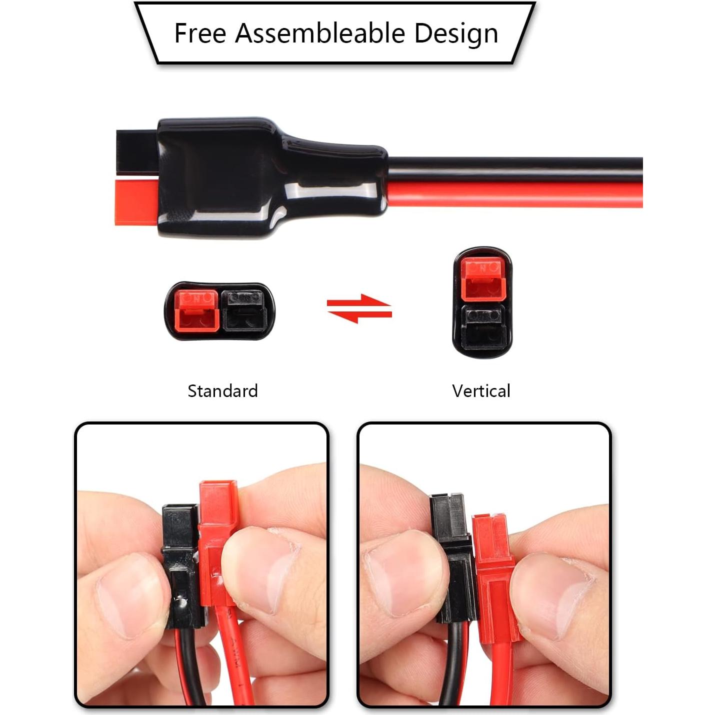 CERRXIAN Cable XT60 Hembra a Panel Solar 1m 30A 12AWG