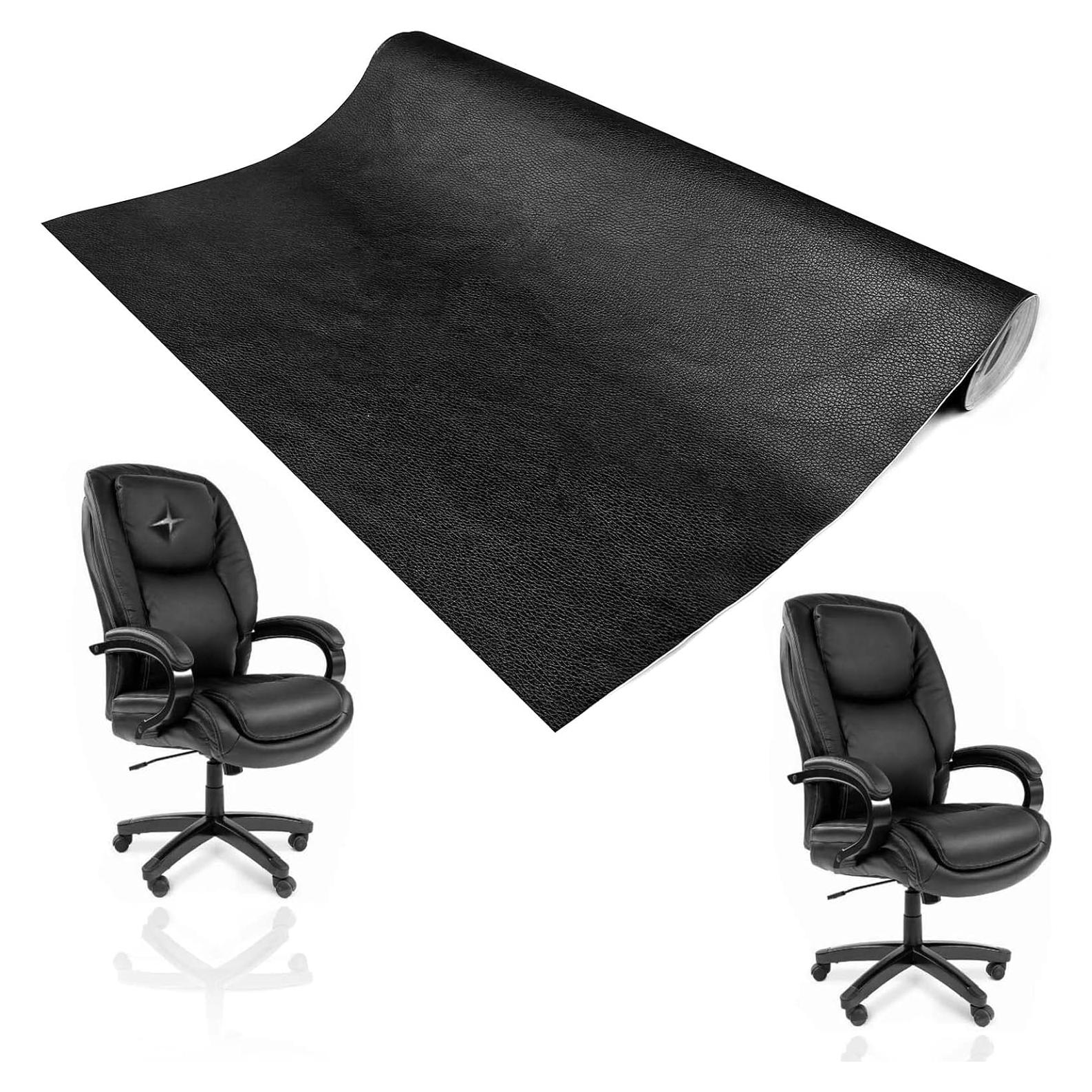 Parche de Cuero Autoadhesivo Vodolo 119x43 cm Negro Brillante