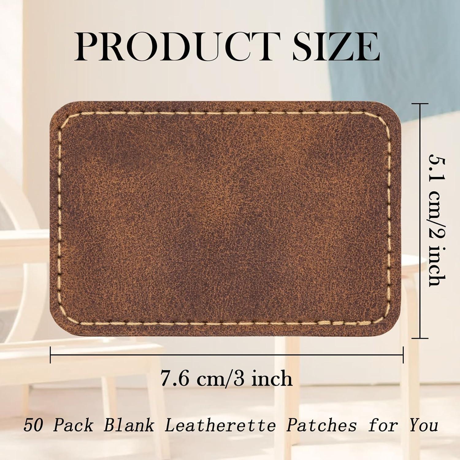 Paquete de 50 parches de cuero sintético GrliTra 7.6x5.1cm