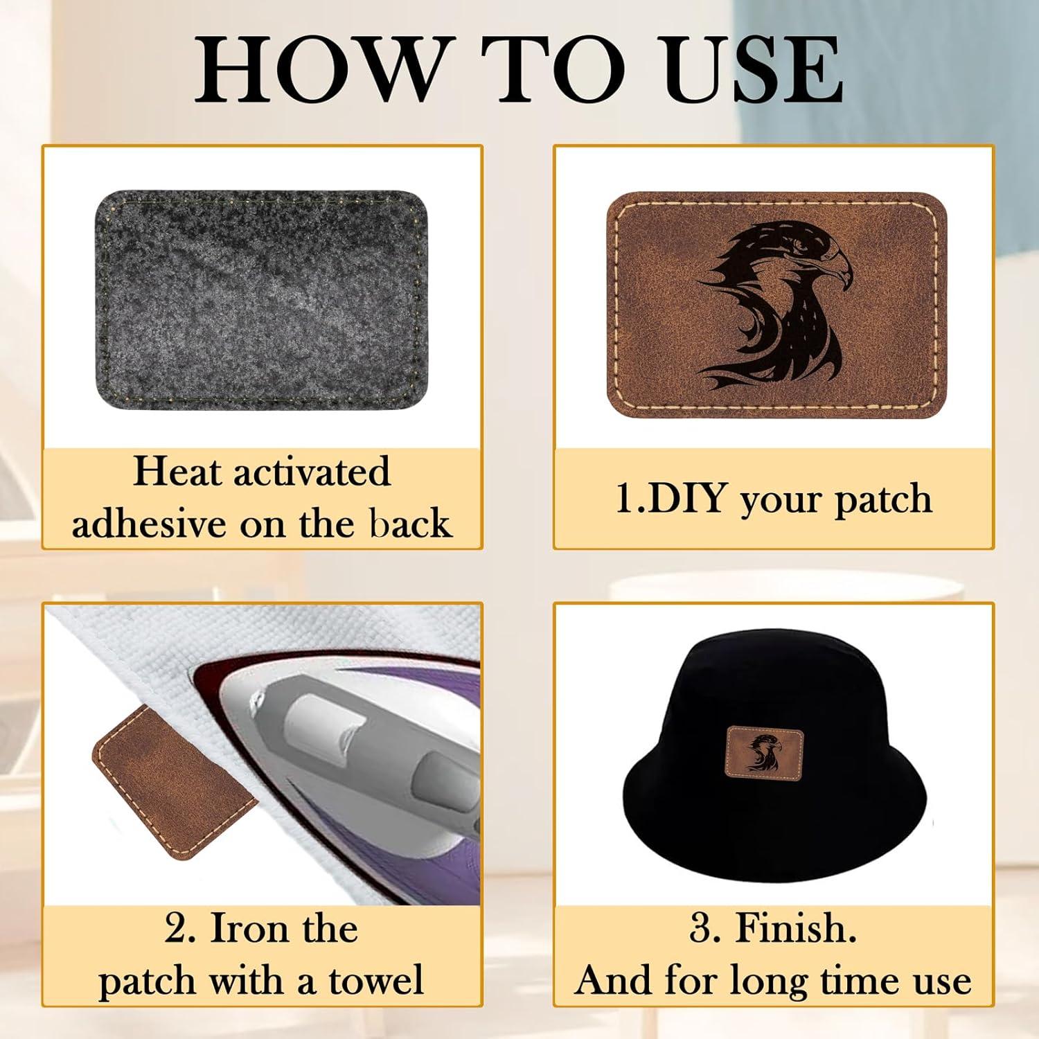 Paquete de 50 parches de cuero sintético GrliTra 7.6x5.1cm