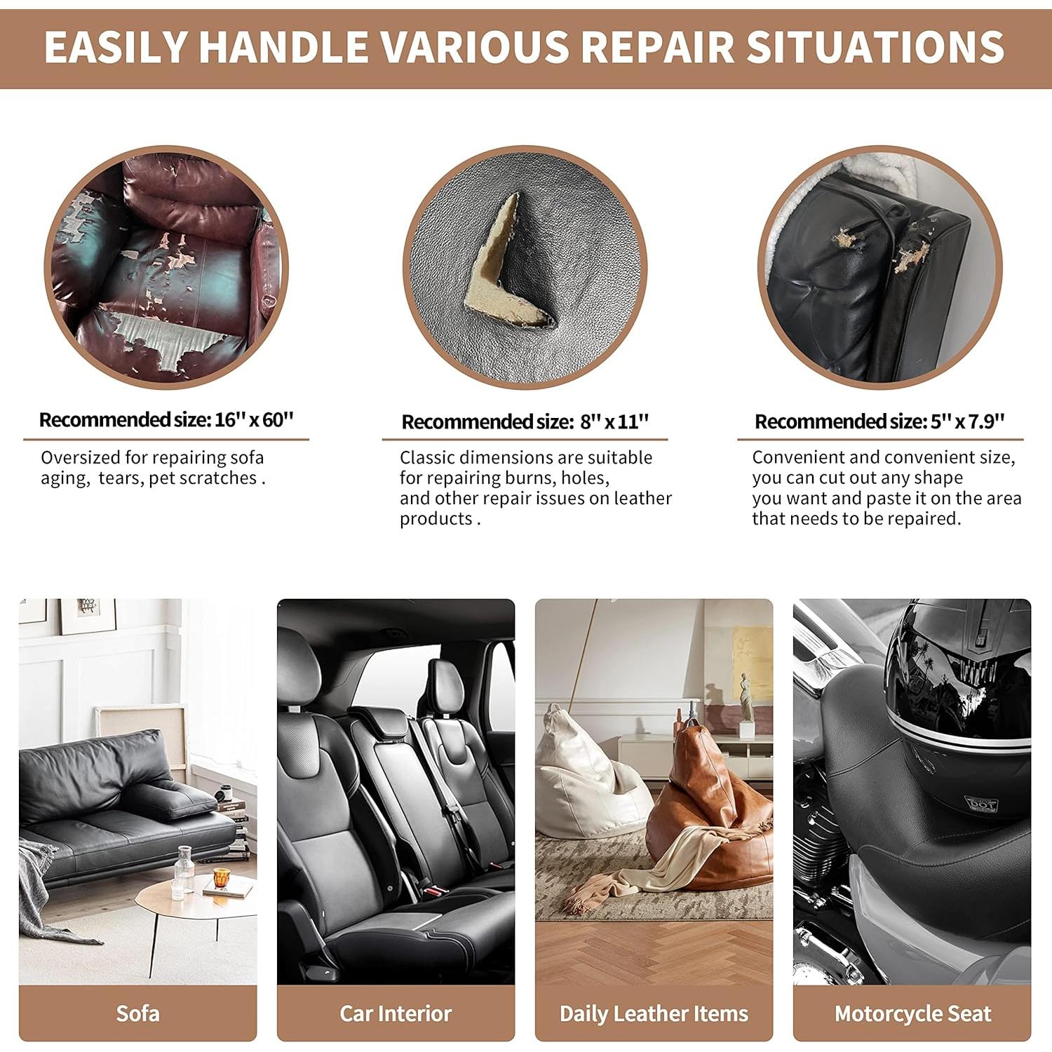 Parche Autoadhesivo de Cuero ONine 21x28 cm Negro Grano Fino