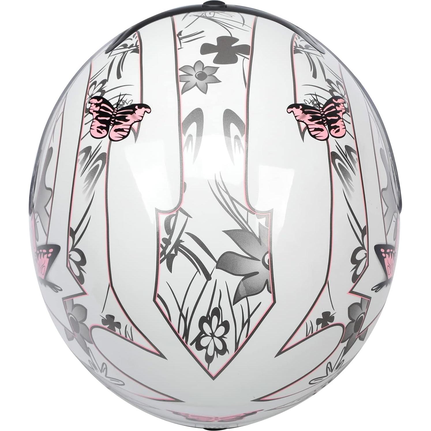 Casco TCMT Integral Mariposa Rosa con Visera Solar