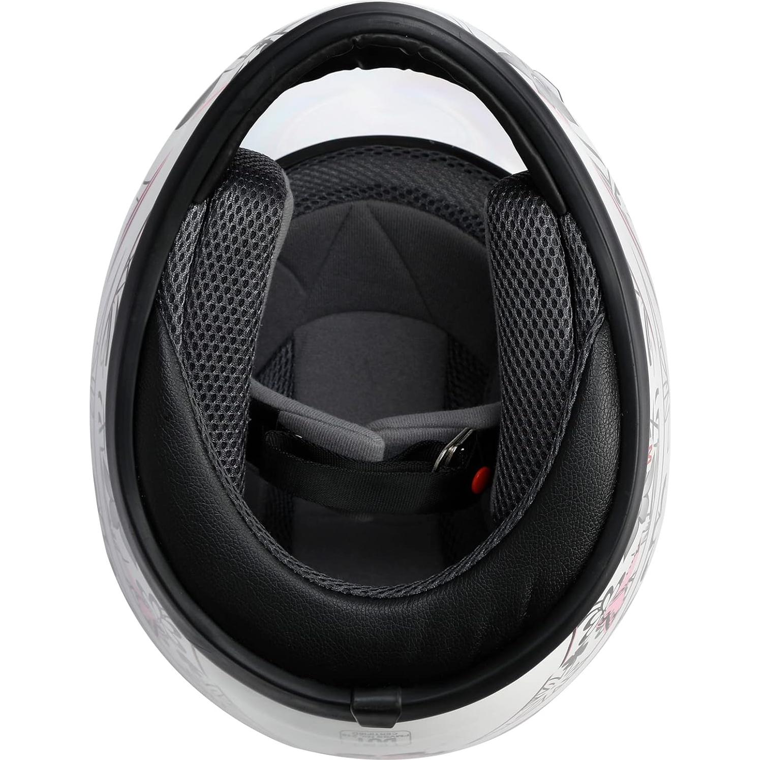 Casco TCMT Integral Mariposa Rosa con Visera Solar