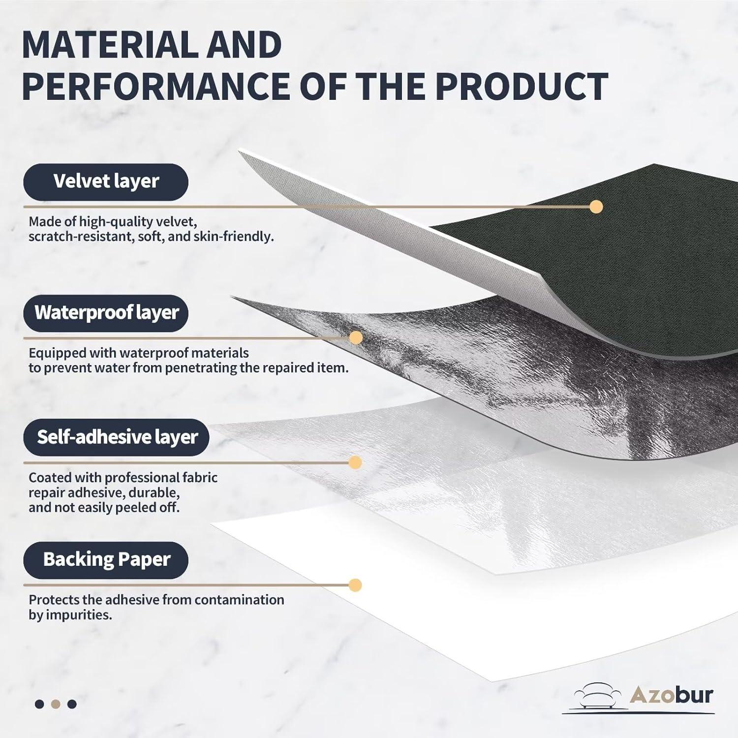 Parche Autoadhesivo de Terciopelo Azobur 20x28 cm Gris Oscuro