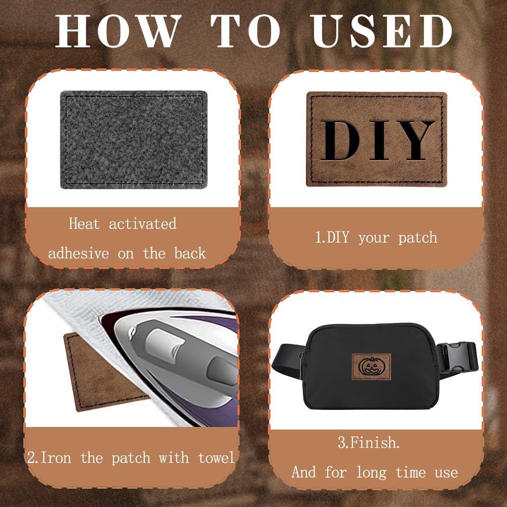 60 Parches Adhesivos Rectangulares de Cuero Sintético ROOT1001