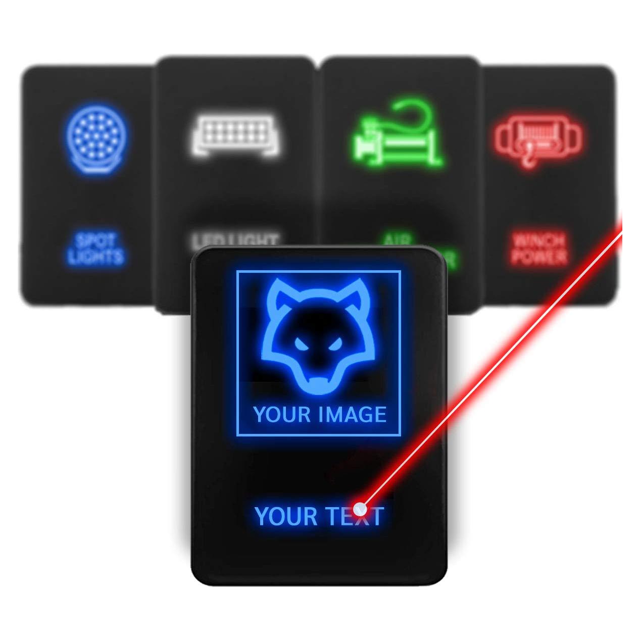 Interruptor de Empuje Retroiluminado Toyota - Azul - 5.08x3.25 cm