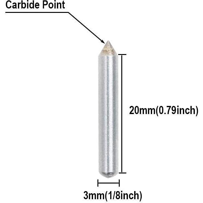 Juego de 10 Puntas de Grabado AUTOTOOLHOME 3.18 mm Carburo