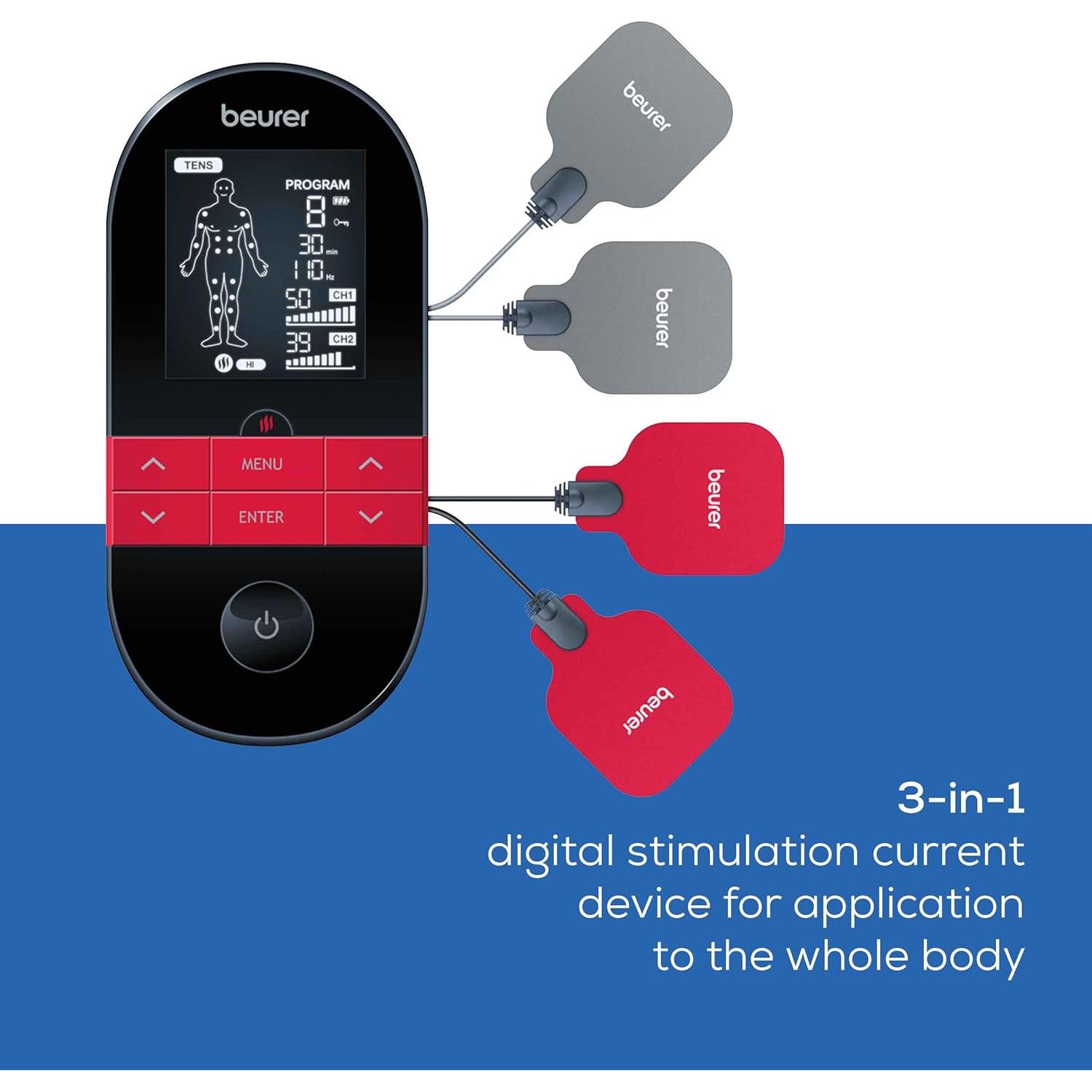 Beurer EM59 Dispositivo TENS EMS Calor 3-en-1 Alivio Dolor