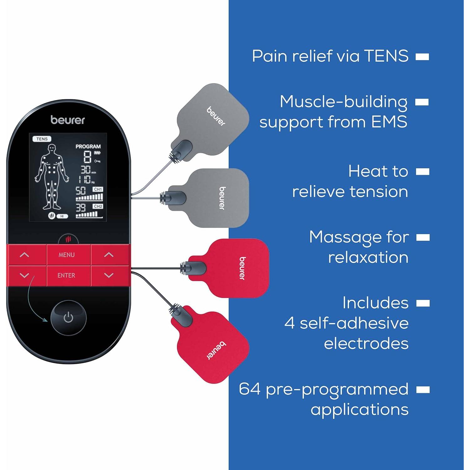 Beurer EM59 Dispositivo TENS EMS Calor 3-en-1 Alivio Dolor