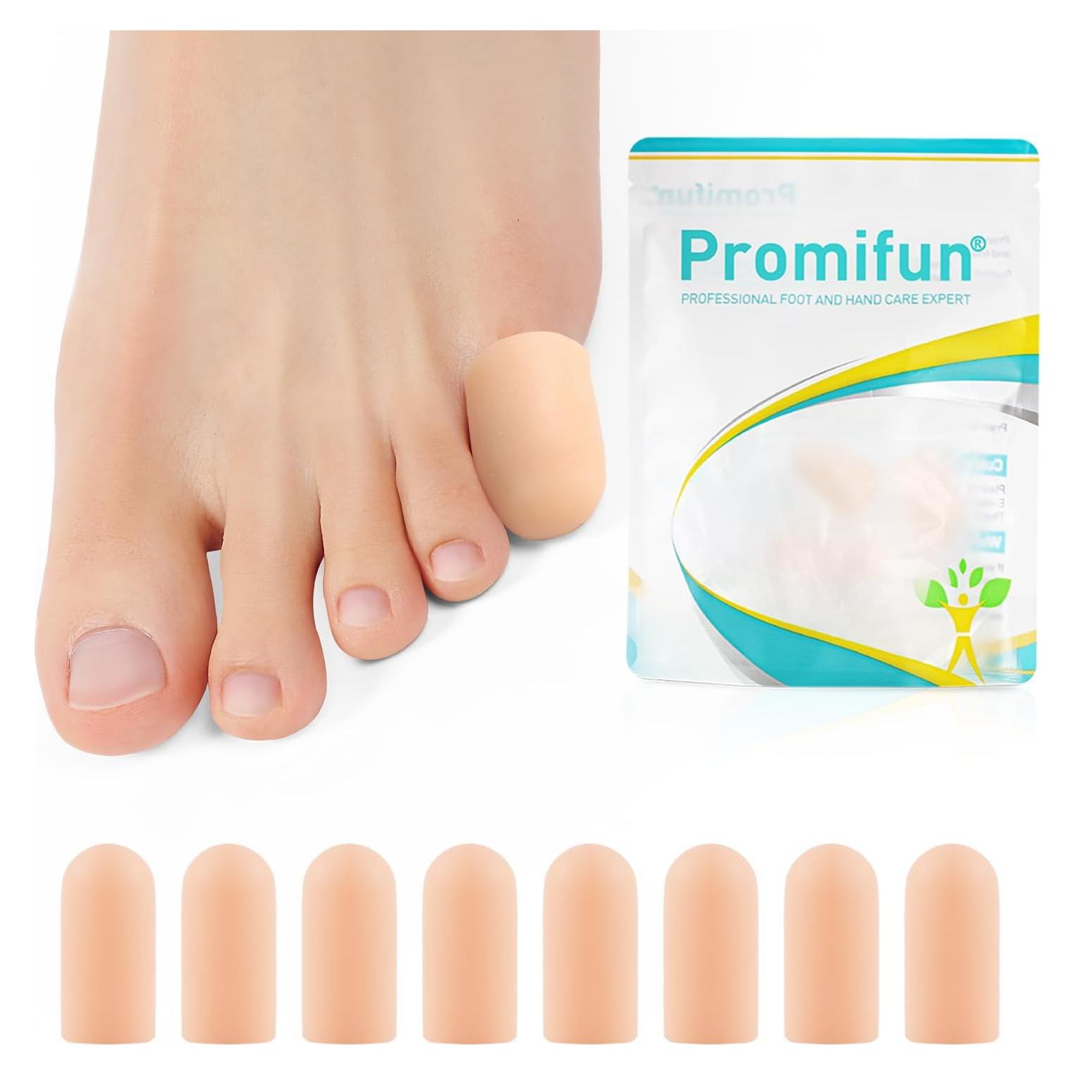 Protectores de Dedos de Silicona Promifun - 4 Pares para Alivio del Dolor