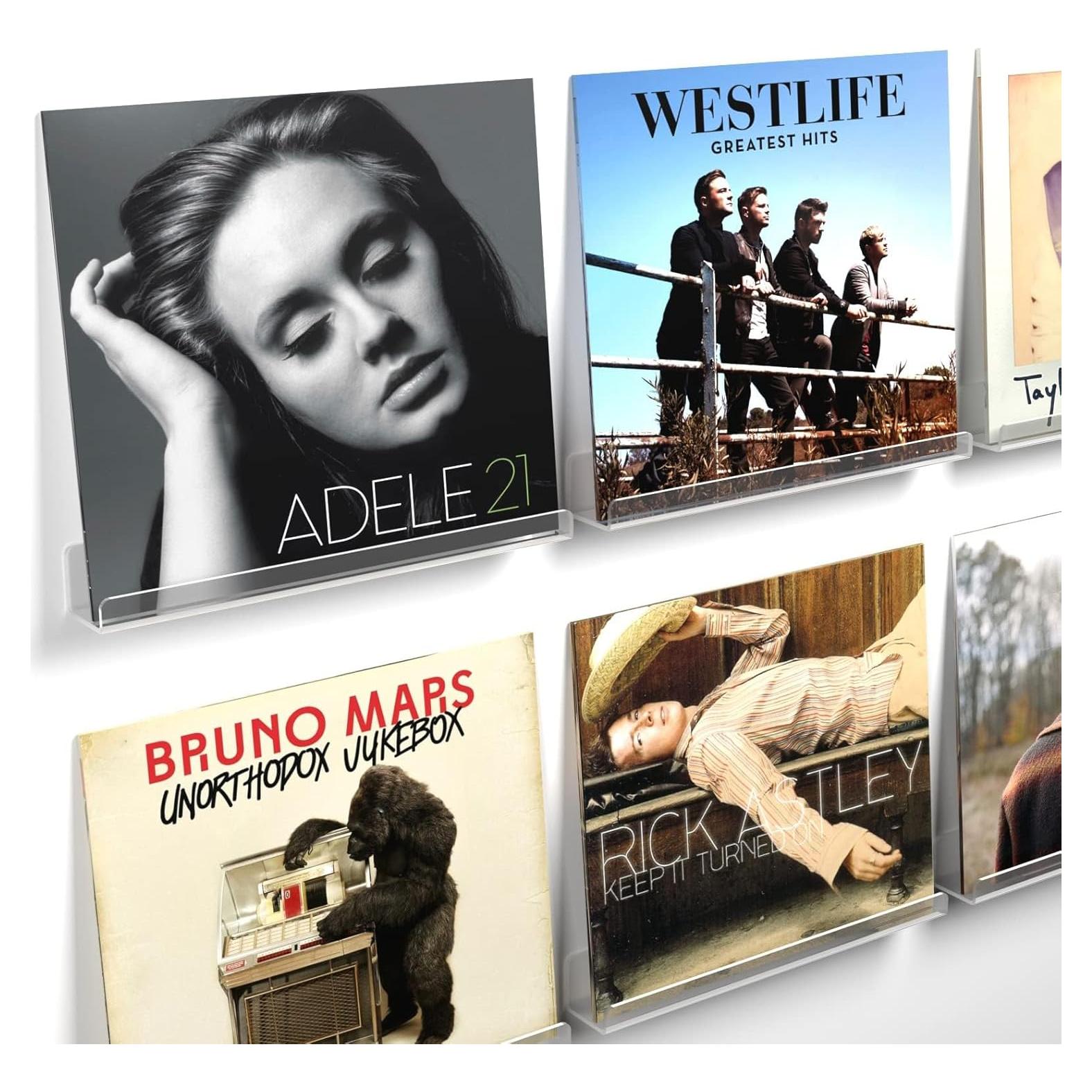 Estante de Pared Acrílico Transparente Laurensory 30 cm - Paquete de 6