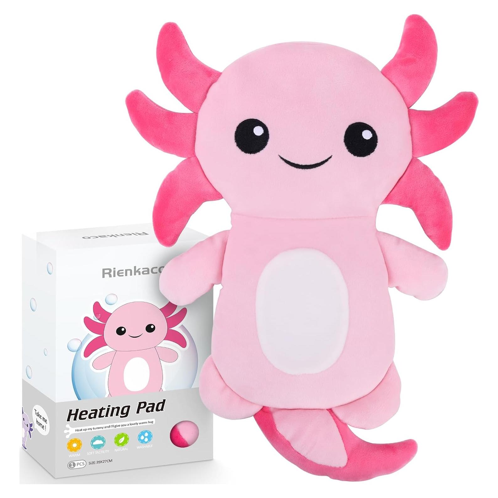 Almohadilla Térmica Rienkaco Axolote Rosa 19.4x7.1cm Alivio Dolor