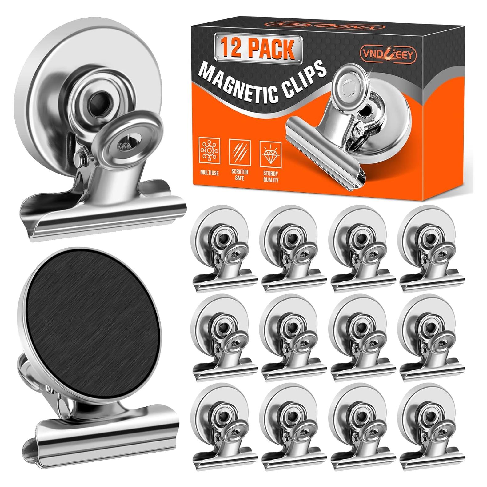 Clips Magnéticos VNDUEEY 12 Paquete para Nevera y Oficina