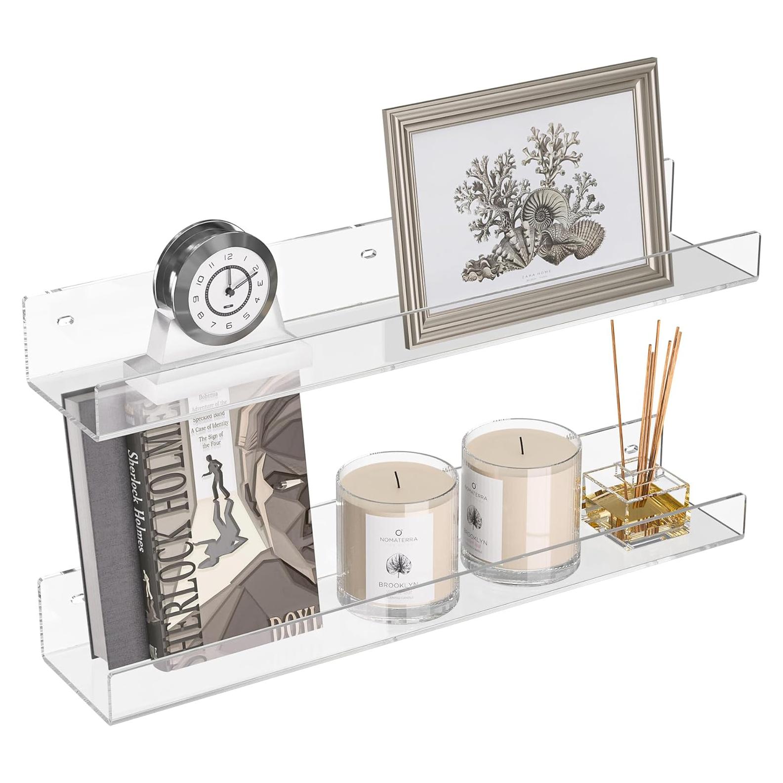 Estante Flotante de Acrílico Hexsonhoma 45.7 cm 2 Paquete