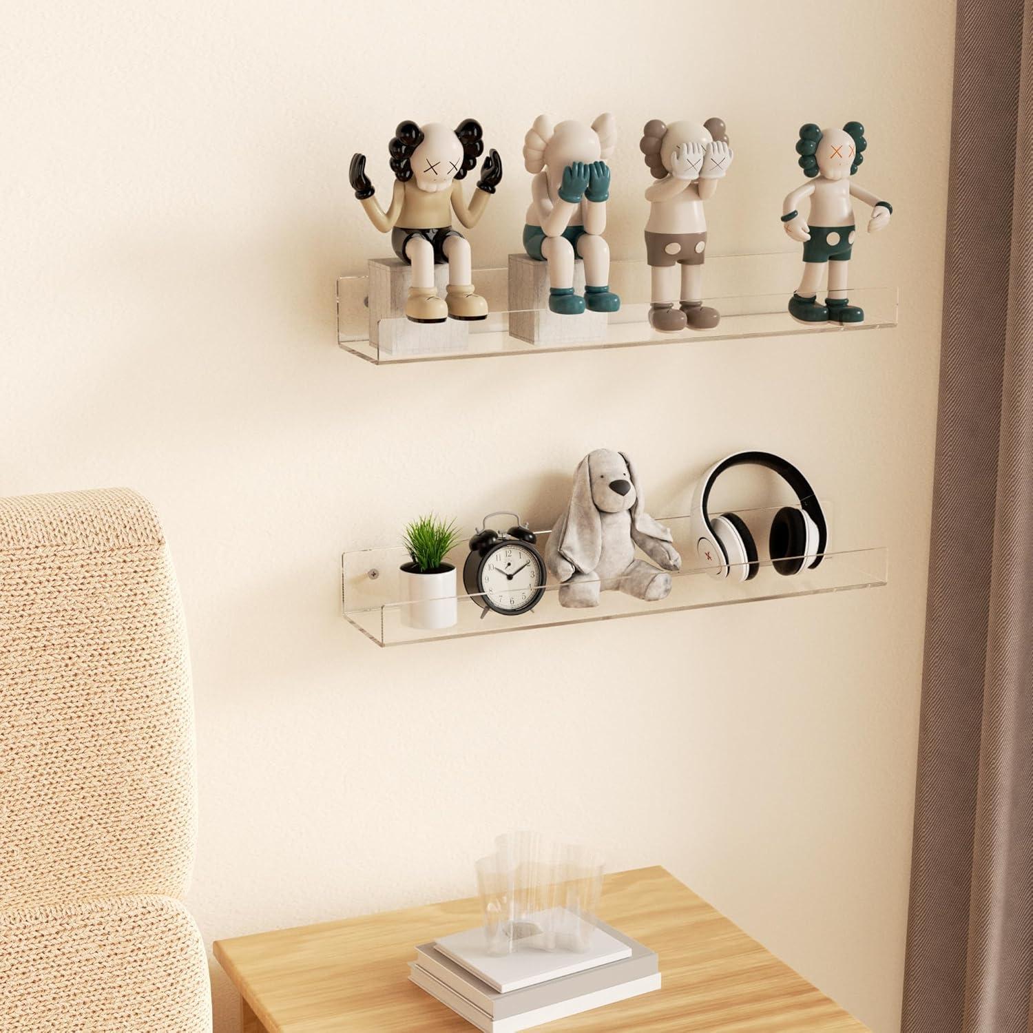 Estante Flotante de Acrílico Hexsonhoma 45.7 cm 2 Paquete