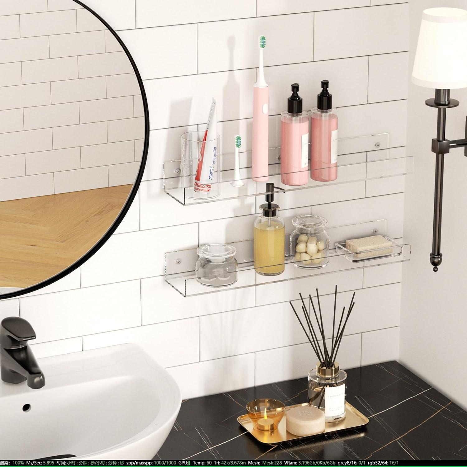 Estante Flotante de Acrílico Hexsonhoma 45.7 cm 2 Paquete