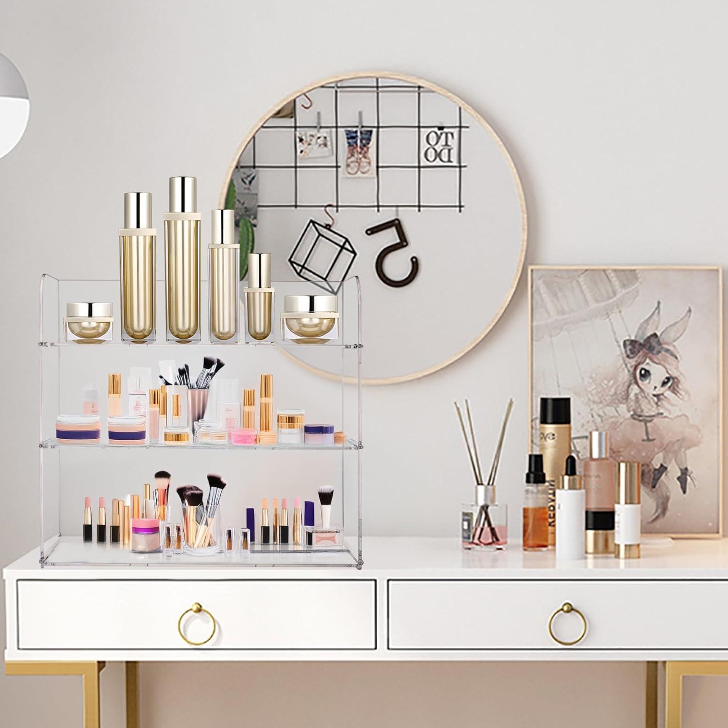 Organizador Acrílico Transparente 3 Niveles Jusalpha 35.56x12.7x33cm