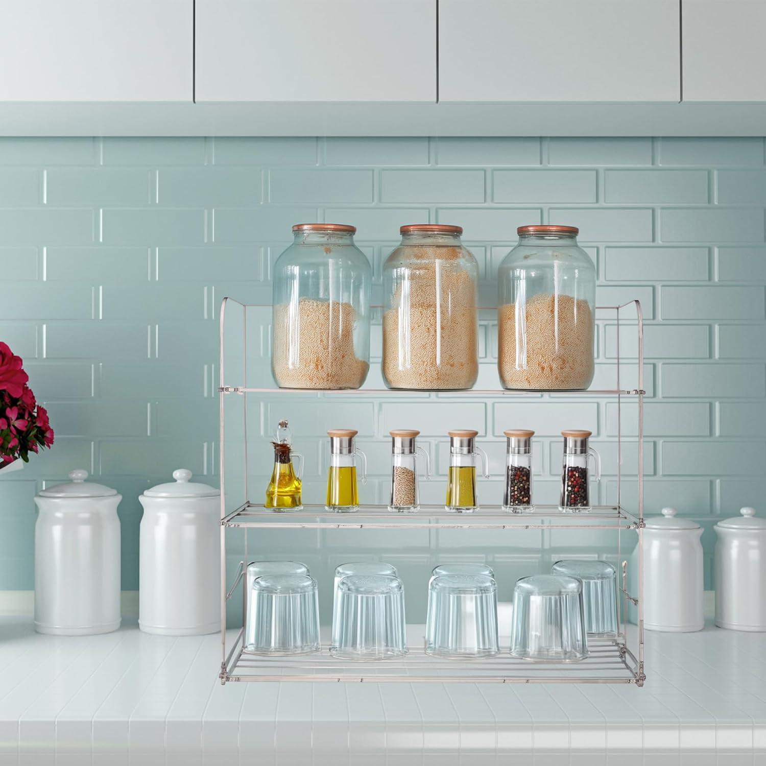 Organizador Acrílico Transparente 3 Niveles Jusalpha 35.56x12.7x33cm