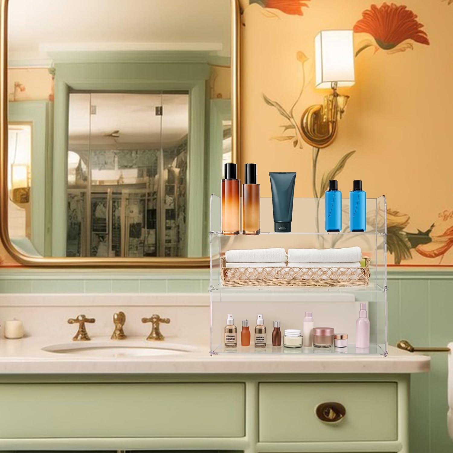 Organizador Acrílico Transparente 3 Niveles Jusalpha 35.56x12.7x33cm