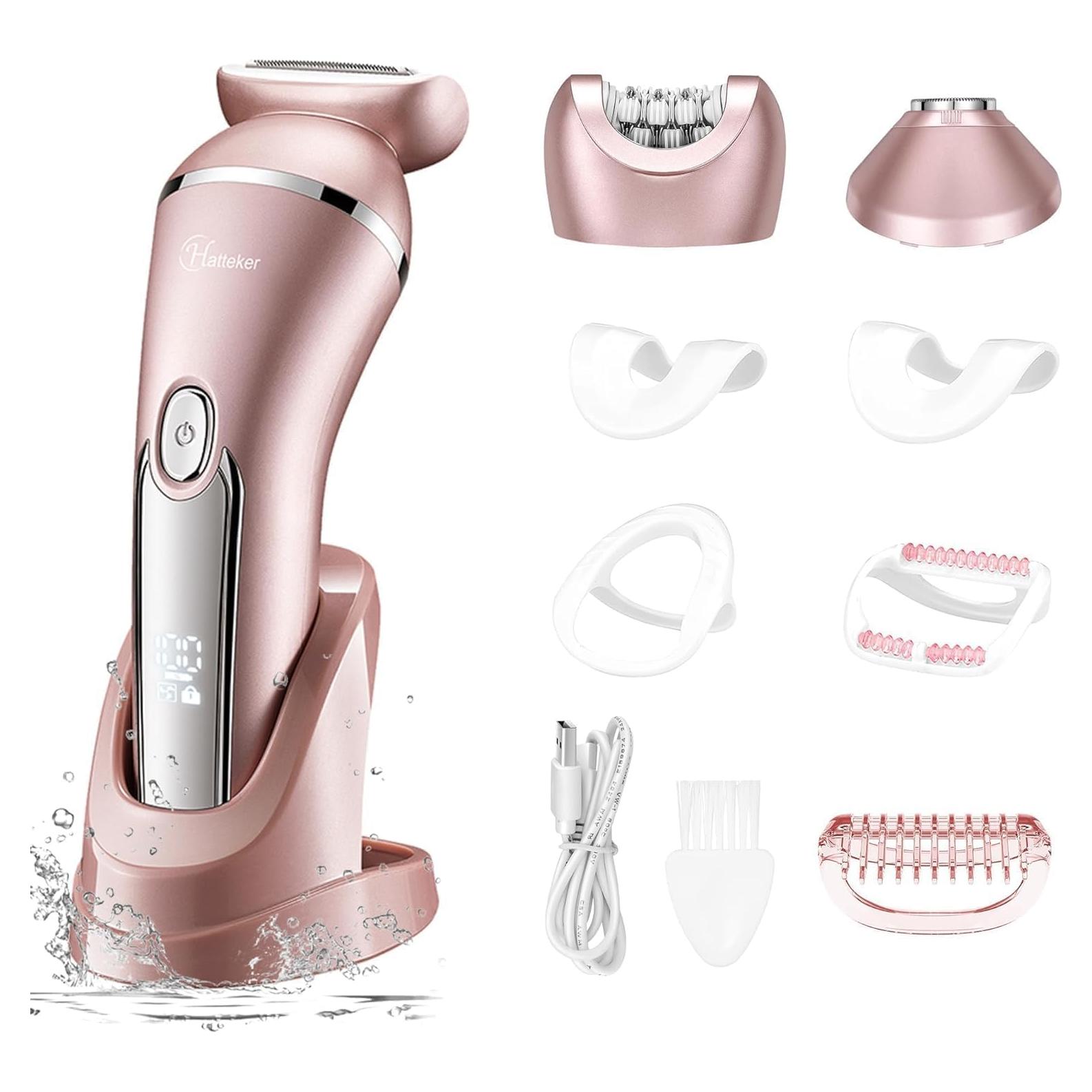 Afeitadora eléctrica Hatteker para mujeres 3 en 1 recargable