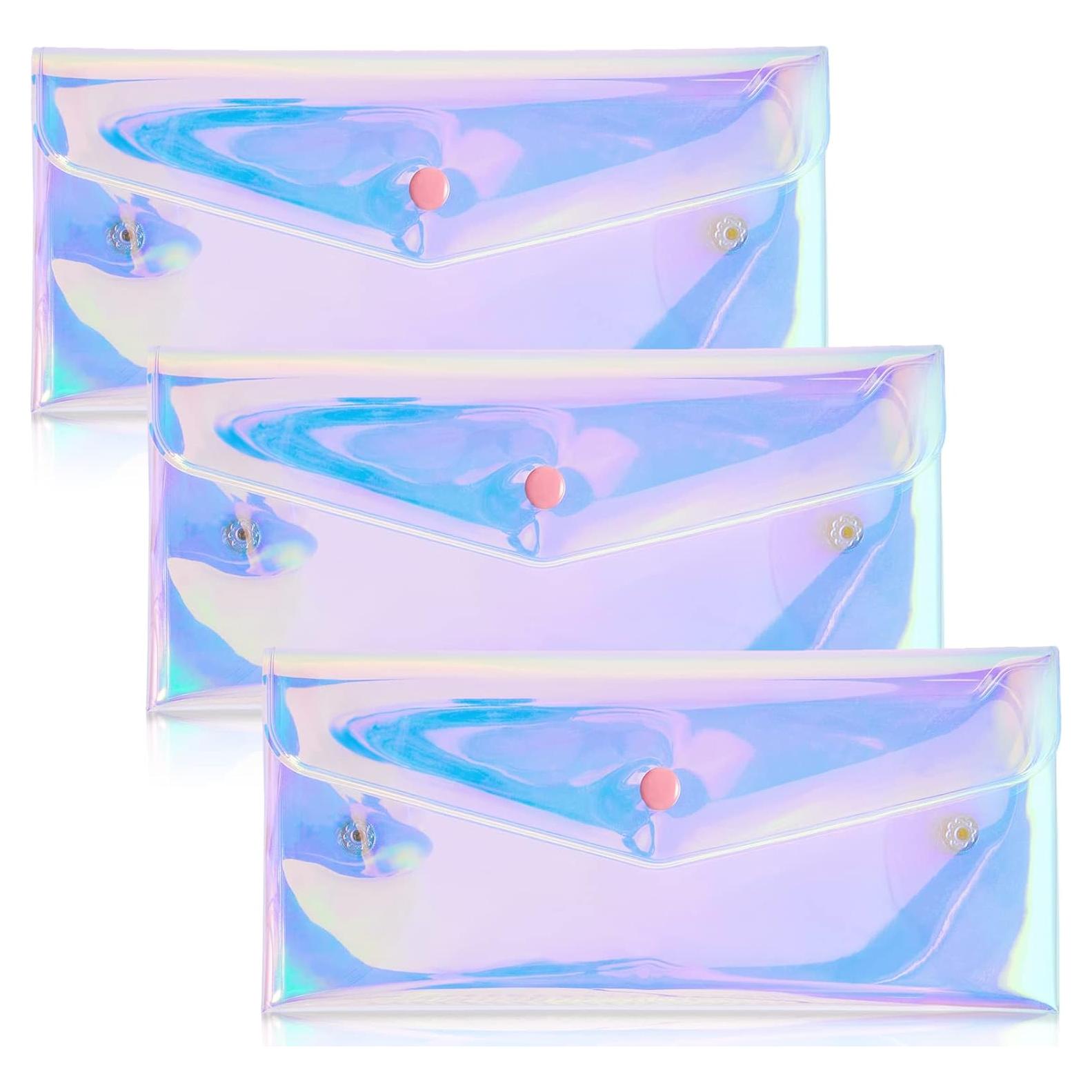 Patelai 3 Pcs Estuche de Maquillaje Holográfico 20x9 cm