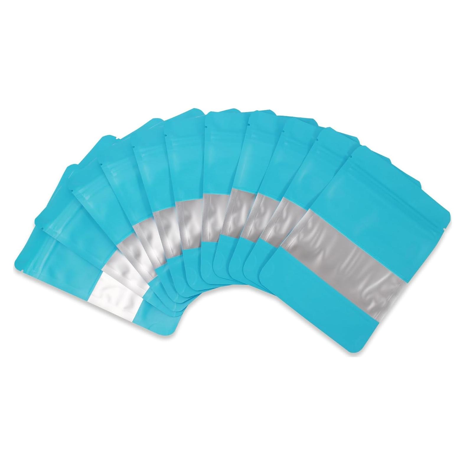 50 Bolsas Metálicas Reutilizables PQZKLDP 12x20cm con Ventana