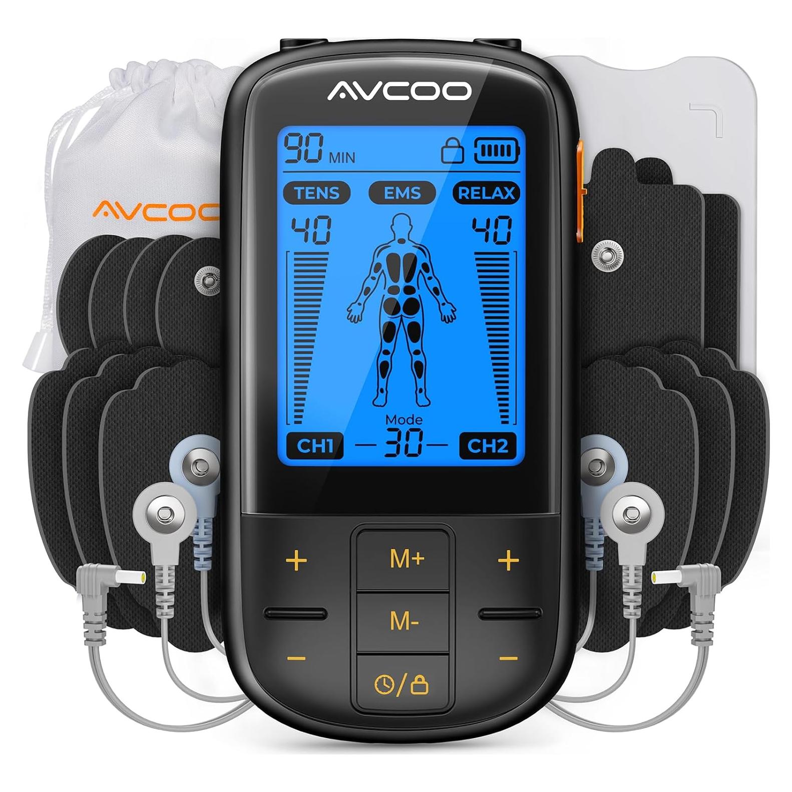 Estimulador Muscular TENS AVCOO 3-en-1 30 Modos 40 Intensidades