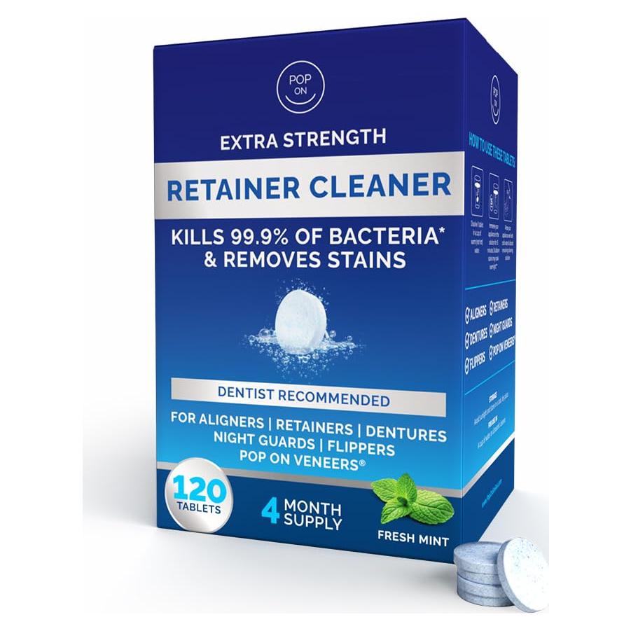 Tabletas Limpiadoras Pop On para Retenedores - 120 Tabletas