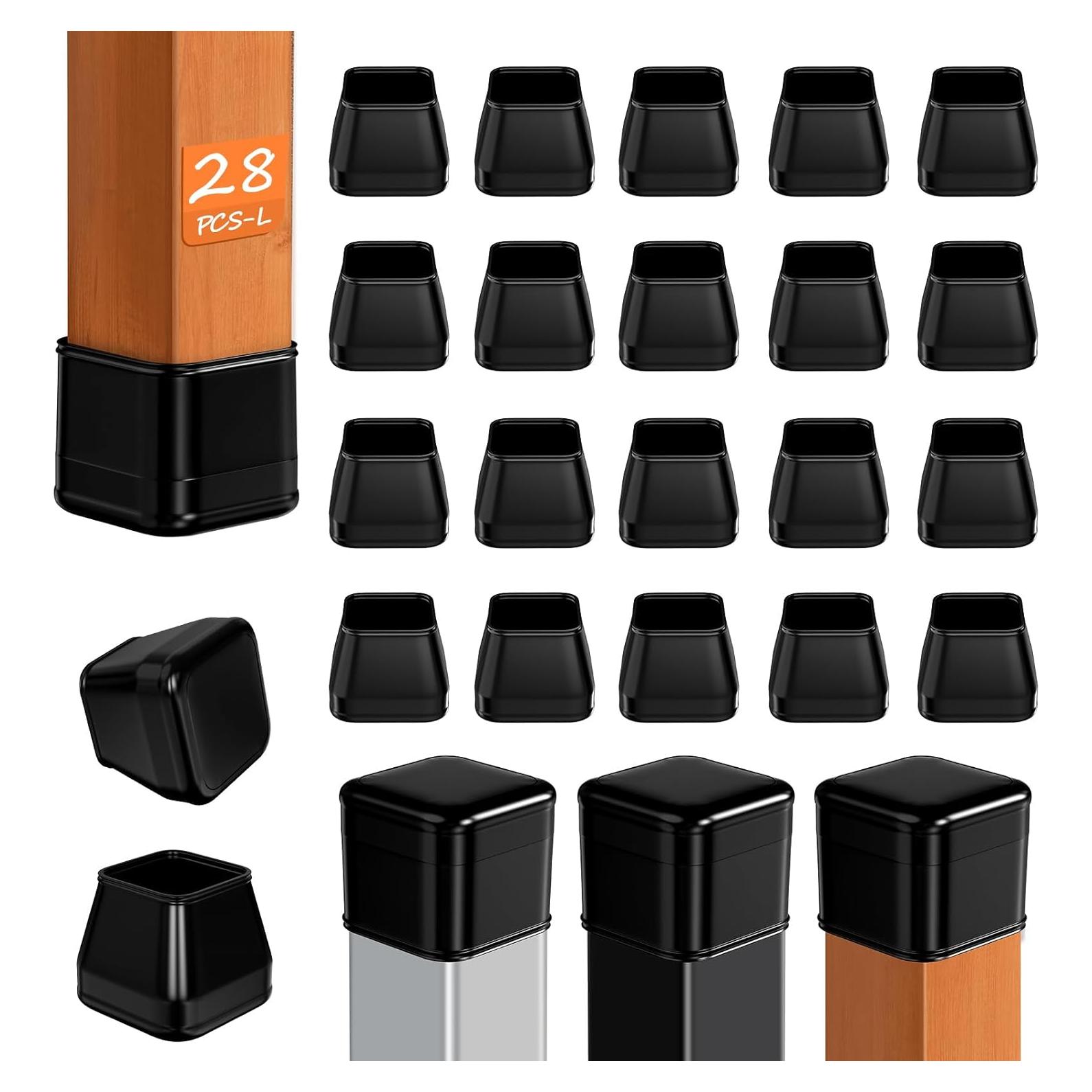 28 Deslizadores de Piernas de Silla Cuadrados BAIPOK - Protección para Alfombra