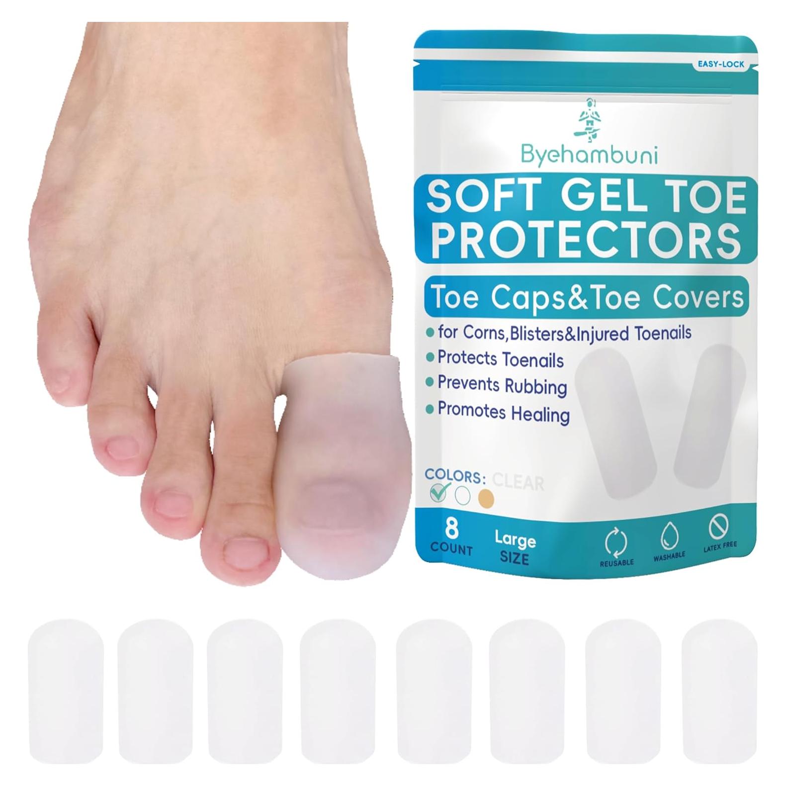 Protectores de Gel para Dedos Grandes Byehambuni - 8 Piezas