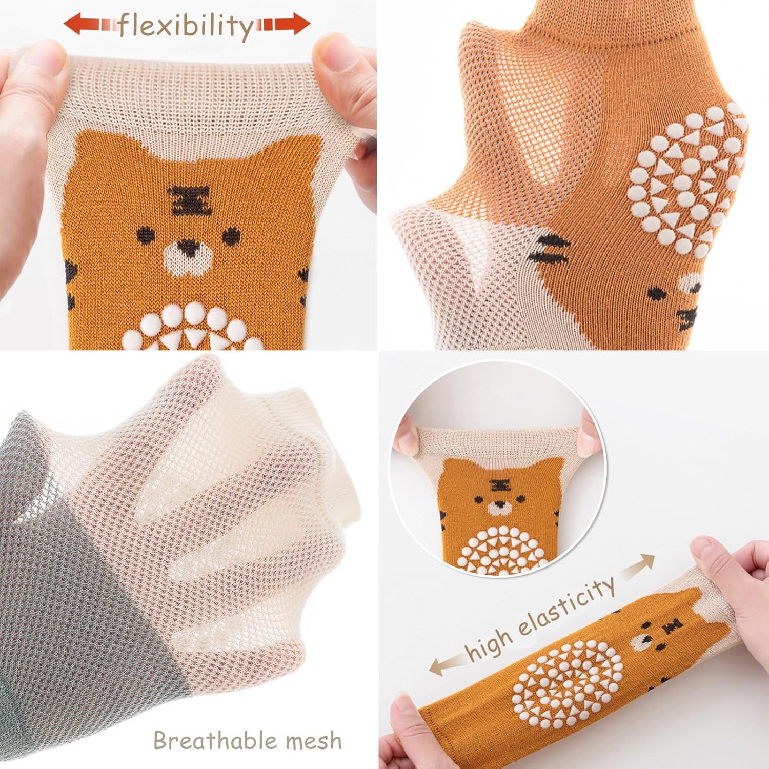 Feidoog Conjunto de Rodilleras y Calcetines Antideslizantes Bebé