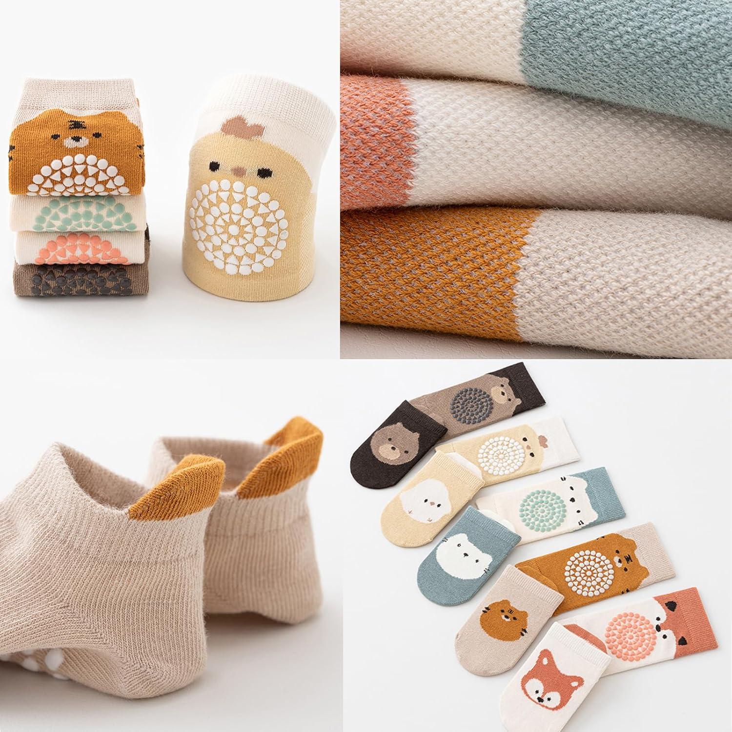 Feidoog Conjunto de Rodilleras y Calcetines Antideslizantes Bebé