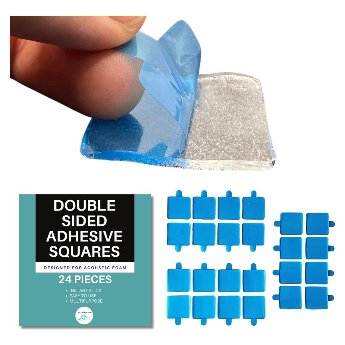 Cinta de Montaje Adhesiva SoundAssured para Espuma Acústica - 24 Cuadrados