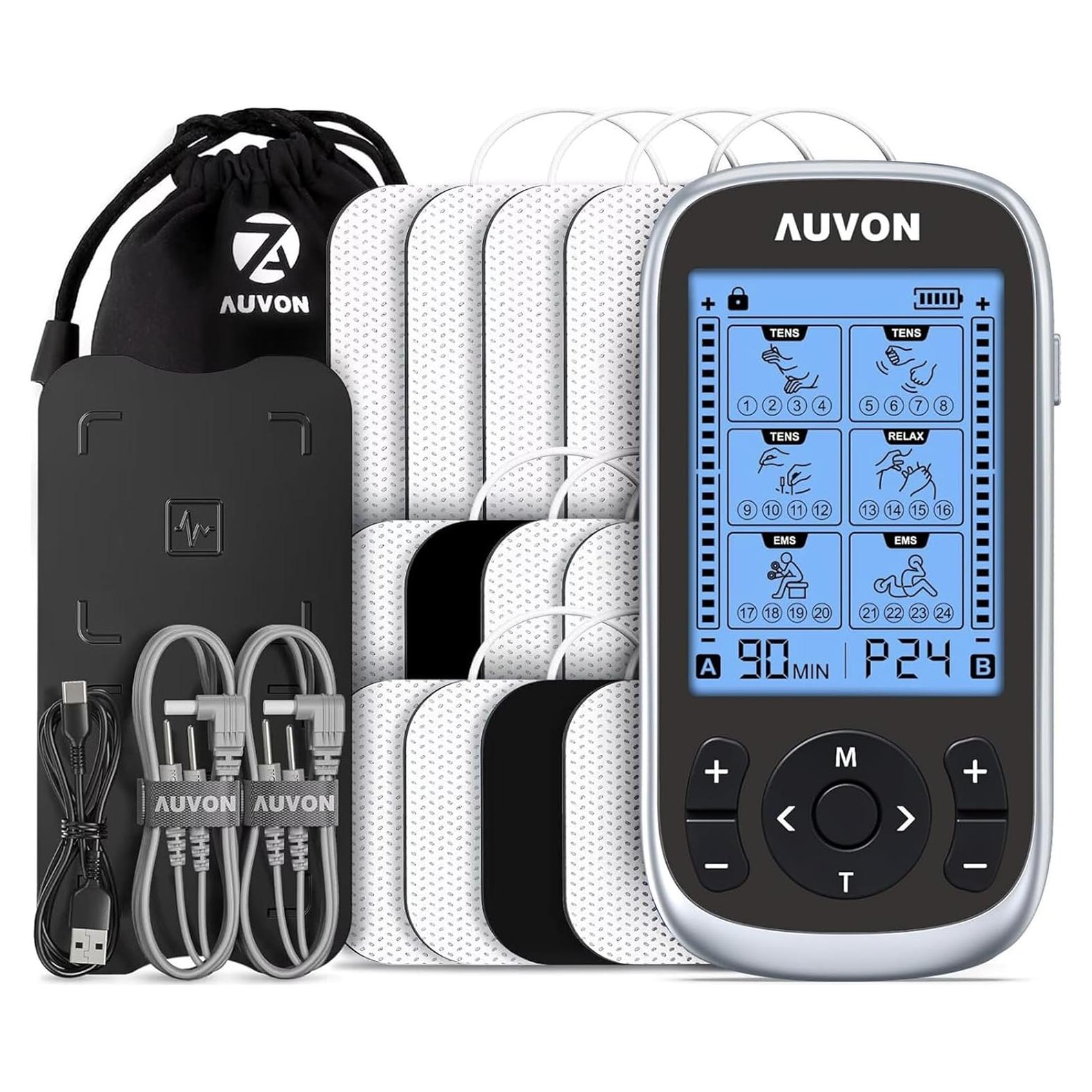 Estimulador Muscular AUVON TENS 3-en-1 con 40 Intensidades