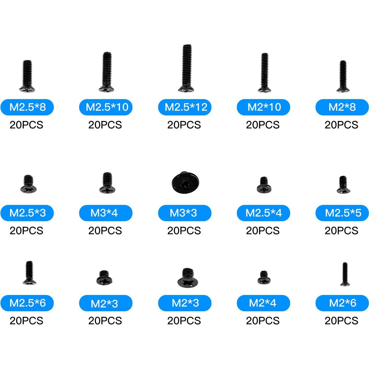 Kit de Tornillos para Portátil 300PCS M2 M2.5 M3 KBRPARTS