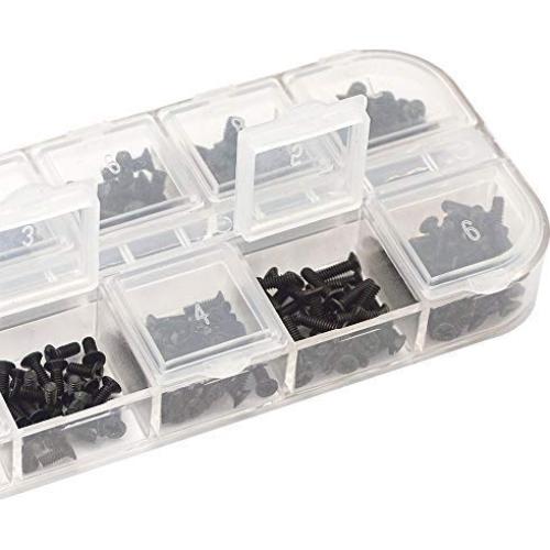 Kit de Tornillos Electrónicos Persberg 360pcs M2 M2.5 M3 Negro