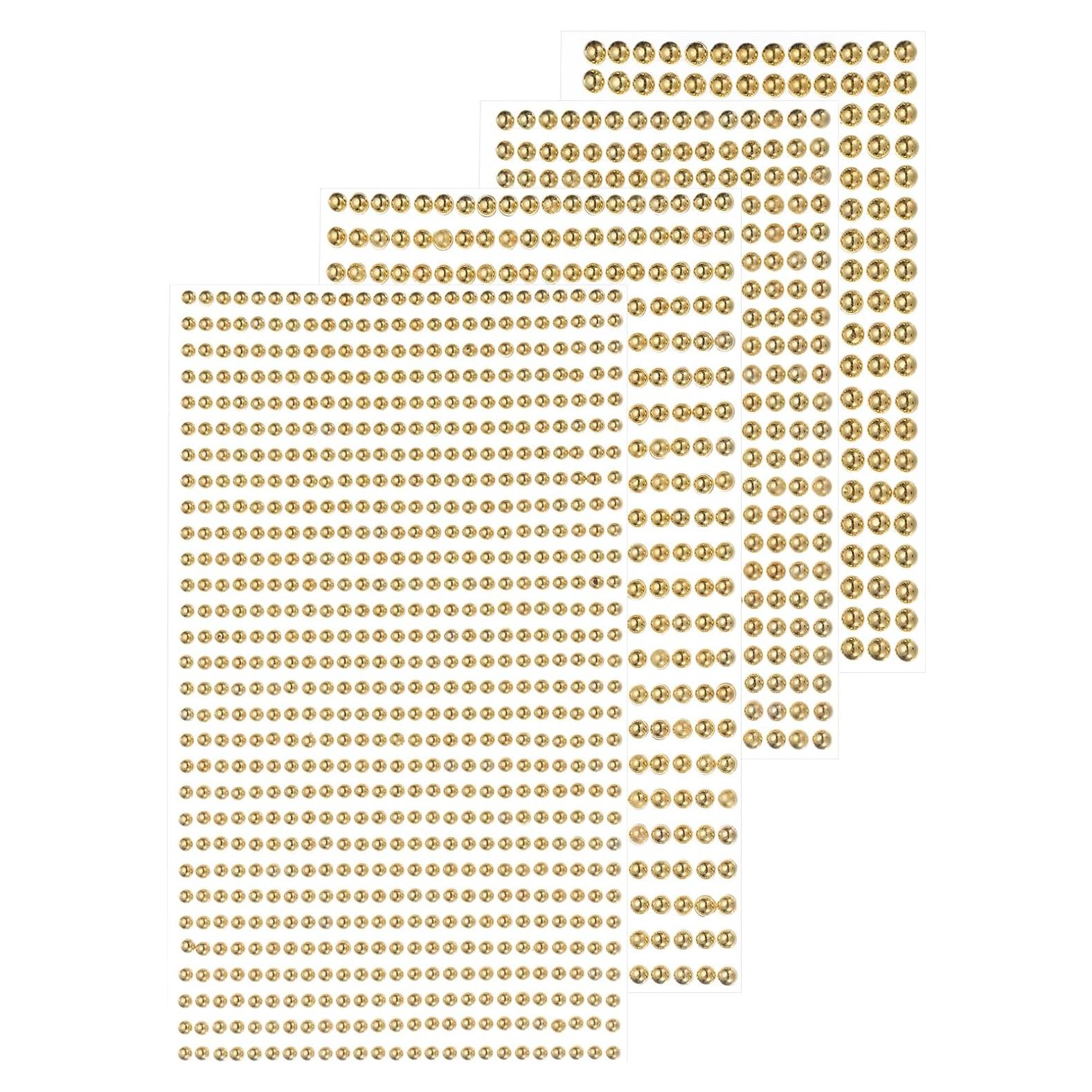 Stickers de Rhinestone Autoadhesivos MECCANIXITY 1792 Pcs Dorado