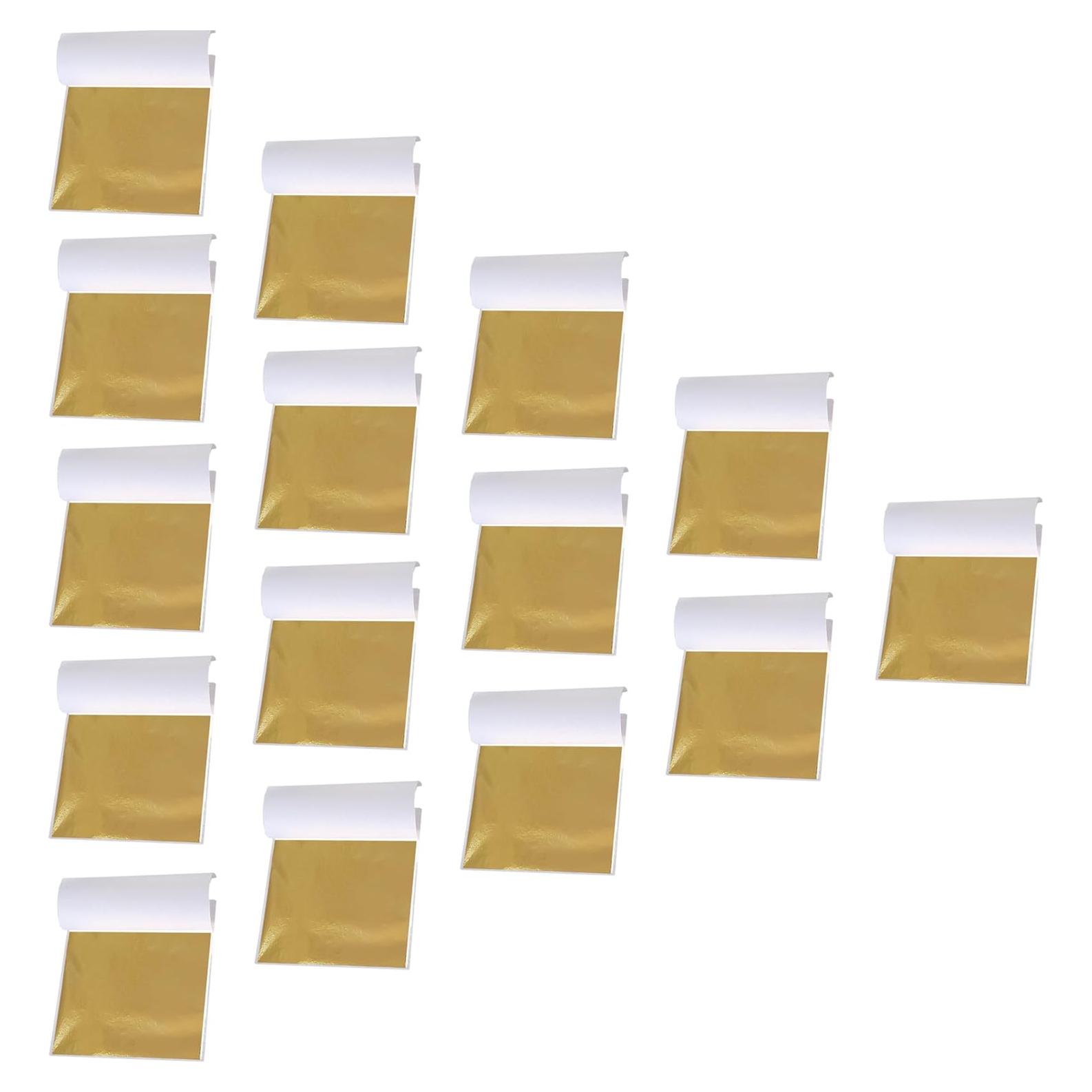 Hojas de Oro Imitación PEKPAK 100PCS 8x8.5cm para Artesanías