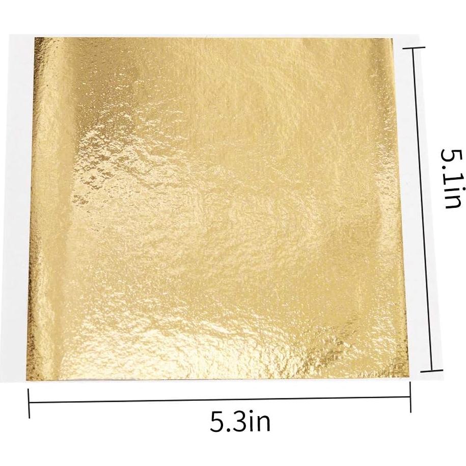 Hojas de Oro Imitación KINNO 200 Pcs 13 x 13.5 cm para Manualidades