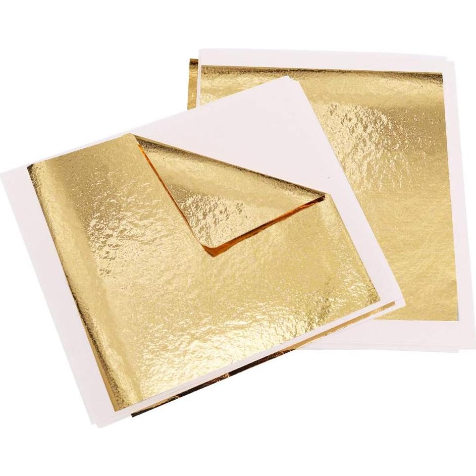 Hojas de Oro Imitación KINNO 200 Pcs 13 x 13.5 cm para Manualidades