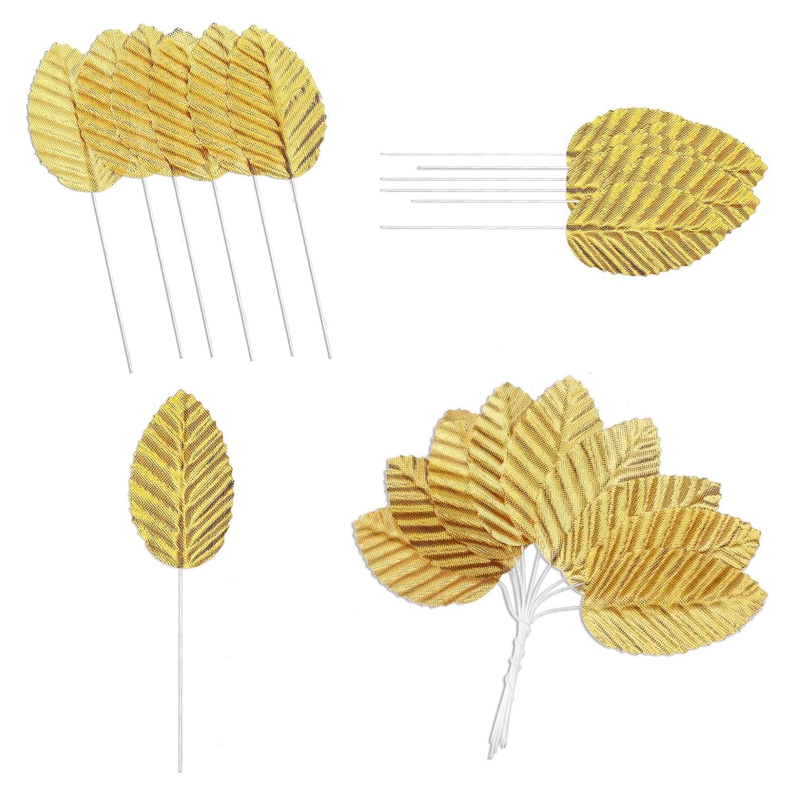 200 Hojas de Seda Artificial Doradas KALIONE para Decoración