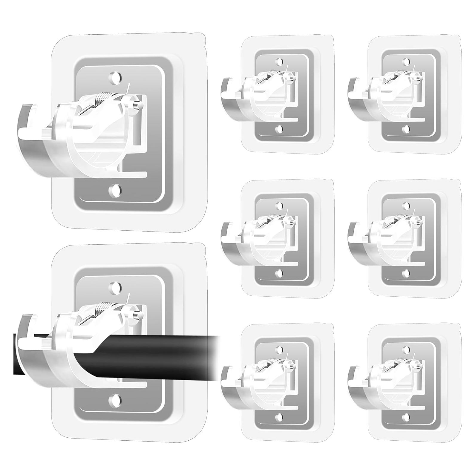 Soporte de Barra de Cortina Adhesivo Codoule 8 Piezas Transparente