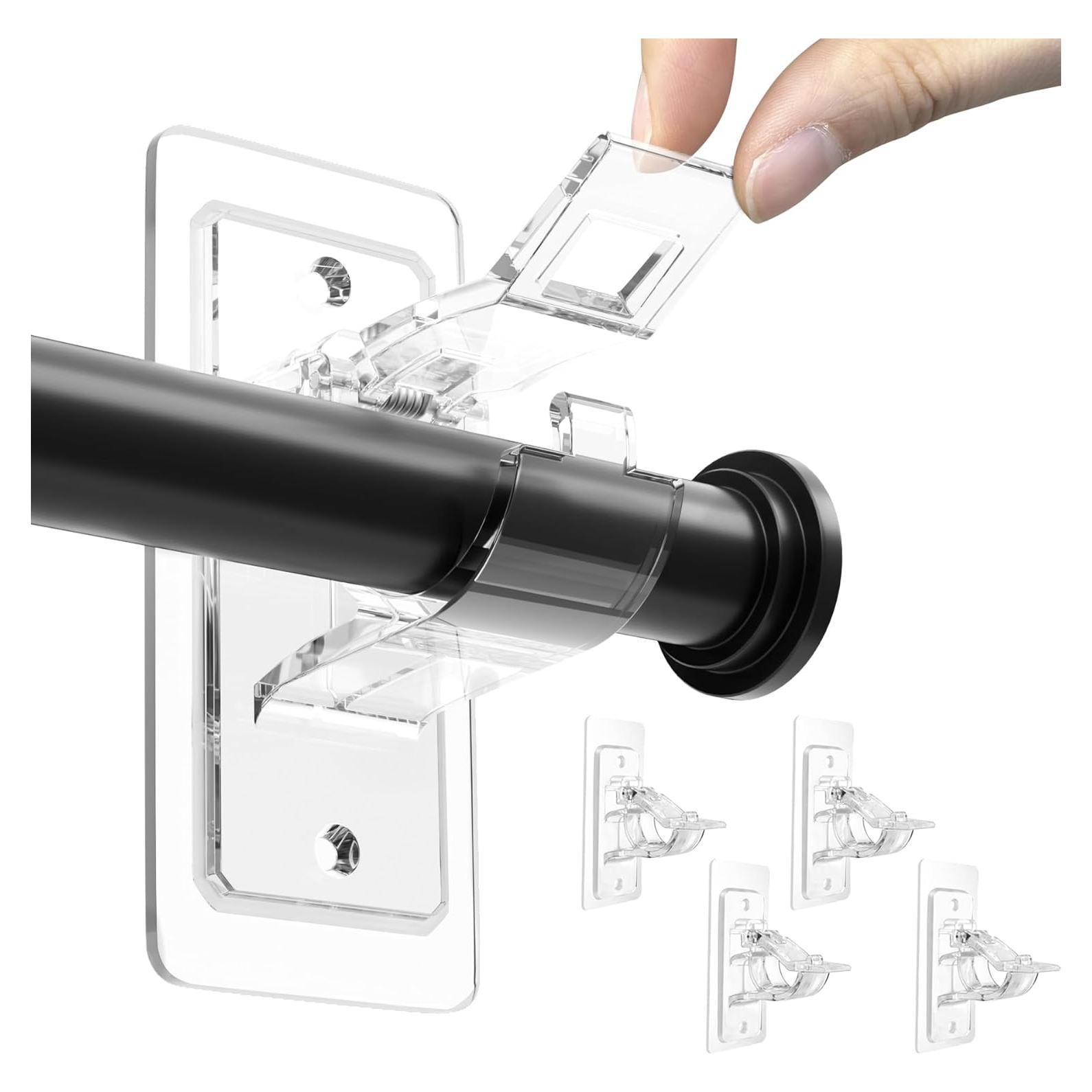 Soportes para Varillas de Cortina ANDGOO 4 Paquete Autoadhesivos